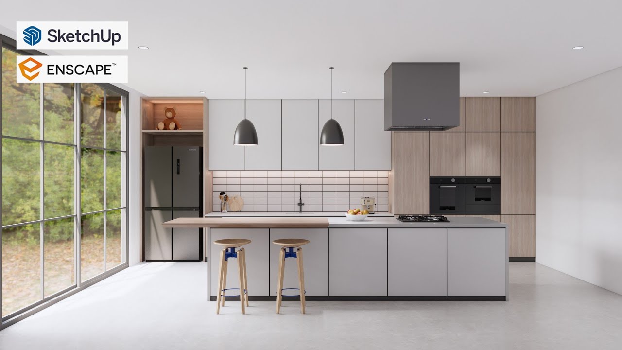 Sketchup Interior Design 57 How To Make A Kitchen Set And Render