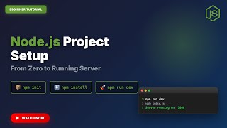 Node.js Project Setup from Scratch | npm init, install & run dev | Beginner Tutorial