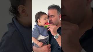 He tastes watermelon for the first time#baby