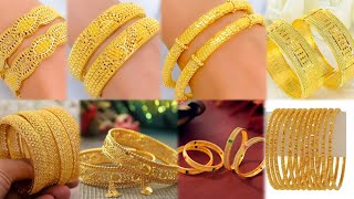 Dazzling Gold Elegant 22k Bangles pair .By Js jewellery.