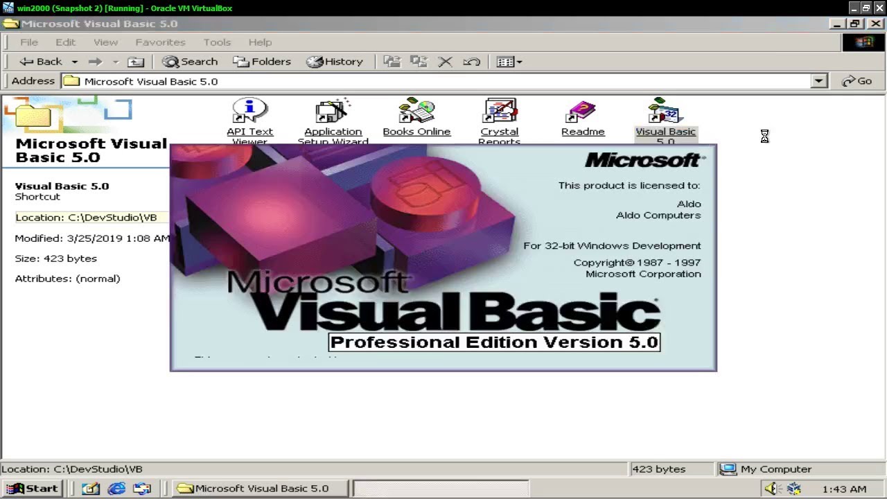 Microsoft Visual Basic 5.0 Professional - YouTube