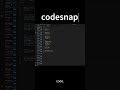 Take Beautiful Code Screenshots Instantly with VS Code CodeSnap!