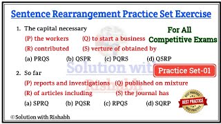 Sentence rearrangement Practice Set | Para Jumbled Sentences Tricks | For All Competitive Exams