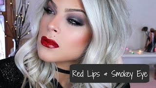 Cool toned eyes & Red Lips | Holiday Makeup Tutorial | Valerie Pac