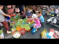 cambodian street food u0026 activities people at boeung prolit market donuts hotdog fried cake