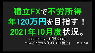 【積立FX】#4 不労所得 年１２０万円を目指して、2021年10月度状況報告。【SBI FX トレード】【外為どっとコム】【らくらくFX積立】【トルコリラ】【FX】