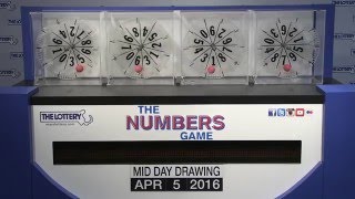 Midday Numbers Game Drawing: Tuesday, April 5, 2016