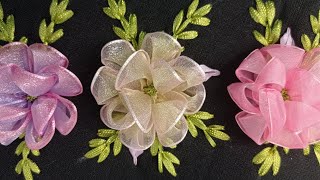 # 182 ROSAS DE ORGANZA 2.5 CMS DISEÑO (RIBBON FLOWERS / HOW TO MAKE FLOWERS)