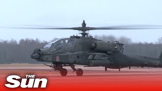 US Apache helicopters land in Lithuania to bolster Nato amid Russia invasion of Ukraine