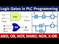 PLC Logic Gates - AND , OR , NOT , NAND , NOR , X-OR Gate function with ladder Logic diagrams. Hindi