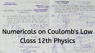 Class 12 Physics Chapter 1 Coulomb S Law Practice Doovi