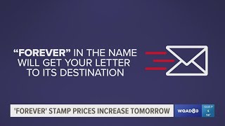 'Forever' stamp prices increasing from 63 to 66 cents Sunday