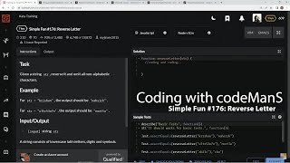 Codewars 7 kyu Simple Fun #176: Reverse Letter JavaScript