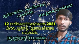 12 ராசியினருக்கான பிலவ ஆண்டு 2021 ஆதாய விரைய பலன்கள்.ஆரோக்கிய அனரோக்கிய பலன்கள்,சுக துக்க பலன்கள்