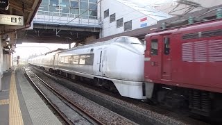 上越線 配9724レEF81-134牽引651系K102編成配給輸送　六日町駅通過