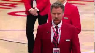 Will Ferrell Works Lakers Game As A Red Coat Security Guard \u0026 Kicks Shaq Out - (2013)