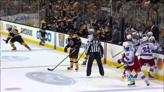 John Tortorella giving ref Dan O'Halloran heck May 19 2013 NY Rangers vs Boston Bruins NHL Hockey