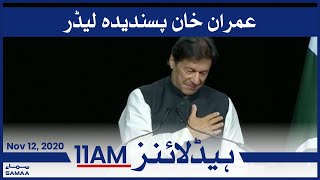 Samaa Headlines 11am | Imran Khan becomes the favorite leader | SAMAA TV