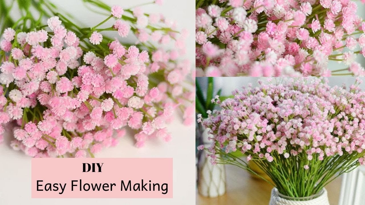 DIY Baby Breath Paper Flower Making / How To Make Tiny Bunches Of ...