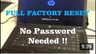 FACTORY RESET HP ACER DELL LENOVO or ANY Laptop/Netbook w/ WINDOWS 8 or 10 w/o the user password !!