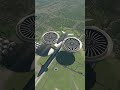 Two huge fans lift the aircraft carrier into the sky. Simulated flight