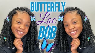 QUICK Kids Butterfly Loc Crochet Bob |NO Wrapping| Janet Collection Nala Tress 3x Butterfly Locs