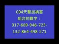 004天醫加禍害組合的數字：317 689 946 723 132 864 498 271