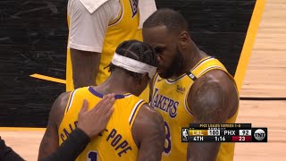 Lebron James yells at KCP trying to motivate him to keep shooting | Lakers vs Suns Game 2