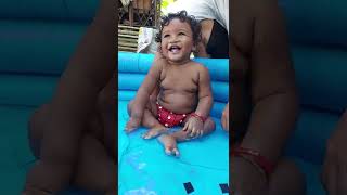 BABY G'S FIRST BATH OUTSIDE | Cute smiles #blasian #babyg #Shorts #terimakasih