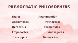 Pre-socratic philosophers