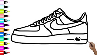 How to Draw Nike Air Sneakers - Drawing Nike Air Shoes  Follow Along Video Tutorial