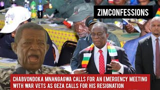 Chabvondoka ED Calls For An Emergency Meeting With War Vets As Geza Calls For His Resignation