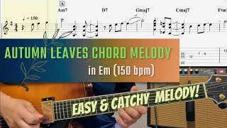 Autumn Leaves Chord Melody - Jazz exercise easy melody with beautiful chords