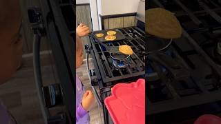 FOUR YEAR OLD COOKS PANCAKES!#cooking #pancake