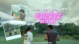 She plays well than me !! Cricket with Charu