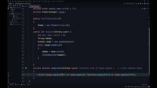 Java Stack Collection - Post Fix Expression Evaluator