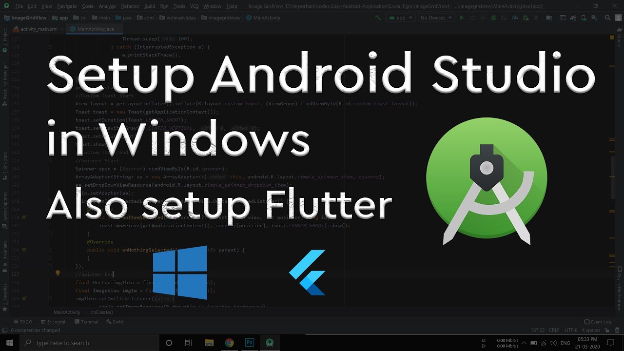 Install Android Studio On Windows Also Setup Flutter - YouTube