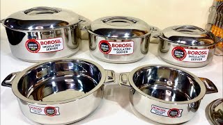 Borosil Steel Hotpot Casserole | Borosil Steel Server | Insulated Food Server | Warm, Healthy Food