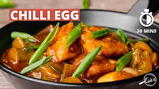 Chilli Egg Recipe | Restaurant Style Chilli Egg | Anda Chilli | Easy Egg Chilli | Cookd