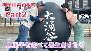 箱根　大涌谷に行って黒玉子を食べるぞ