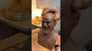 Prepairing sculpture for firing process.#art #sculpture #artist #murtimaking #faceportrait #statues