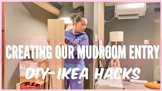 HOME PROJECT DAY | Building Mudroom Entry using Ikea Cabinet, Zara Home Haul💕 | Vlog374