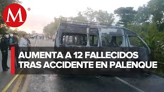 Van 12 muertos tras choque de transporte público en Chiapas