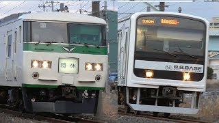 総武本線 185系B5編成 成田山初詣臨時列車(団体幕)  B.B.BASE 佐倉