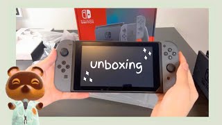 UNBOXING | nintendo switch grey edition 🌿✨