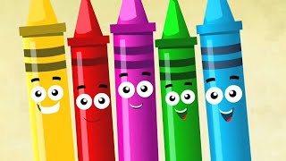 Five Little Crayons Jumping On The Bed Song And Rhyme for Children by Five Little Show