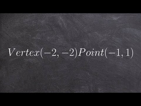 Given the vertex and a point find the equation of a parabola Given the vertex and a point find the equation of a parabola