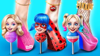 ¡Cómo colar bocadillos en las películas! Harley Quinn vs LadyBug vs Hombre Araña