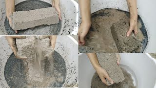 Asmr Super gritty sand cement crumbles/dipping/rubbing/smashing in water