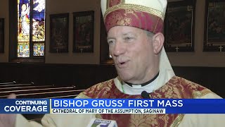 Parishioners gather for Bishop Gruss' first mass